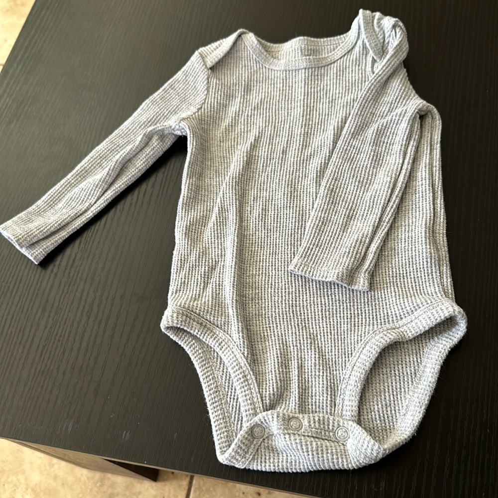 Grey long sleeve onesie